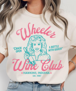 Karen with her Wine T-Shirt, Stranger Things Season Five, Watch Party Shirt, Hawkins