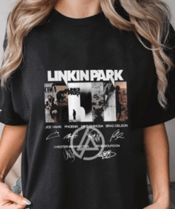 Linkin Park T-Shirt, Vintage Rock Band Tee with Album Art & Signatures, Music Fan Gift Shirt