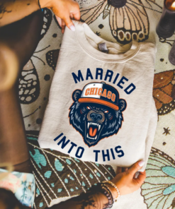 Married Into This Football Sweatshirt, Chicago Football Crewneck, Sports Fan Gift, Unisex Game Day Apparel