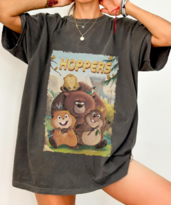 Hoppers Pixar Movie Shirt, Retro Pixar Animation Tee, Disney Pixar Hoppers Graphic T-Shirt, Vintage Style Beaver and Bear Top