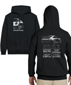 Porsche 911 Hoodie, JDM Car Sweatshirt, Forever Iconic Line Art T-Shirt, Car Lover Gift, JDM Streetwear Pullover, Racing Car Tee