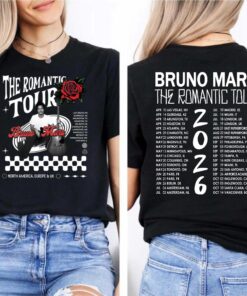 Bruno Mars Tour 2026 T-Shirt, Romantic Tour Dates Shirt, Retro Front Back Concert Tee, Unisex Pop Music Fan Gift.