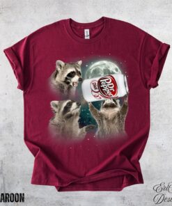 Funny Diet Dr Pepper T-Shirt - Three Raccoons Moon Graphic