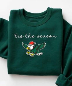 Philadelphia Christmas Shirt or Sweatshirt, ‘Tis The Season Football Tee, Santa eagle Holiday Sweatshirt, Phily Game Day Festive tee
