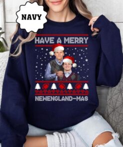 Drake Maye & Tom Christmas New England Football Ugly Pattern Sweatshirt, Sports Retro Hoodie, Game Day Sweater