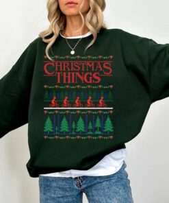 Christmas Things Vintage Movie Cozy Crewneck Sweatshirt, TV Series Retro Shirt, Xmas Gifts