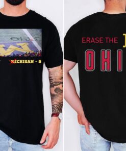 Brutus Ohio State Snow Fan Football T-Shirt, Erase The M Ohio State Rivalry Front And Back Shirt, Funny Brutus vs Michigan Game Day Shirt