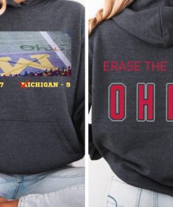 Brutus Ohio State Snow Fan Football T-Shirt, Erase The M Ohio State Rivalry Front And Back Shirt, Funny Brutus vs Michigan Game Day Shirt