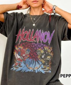 Team Hollanov Ice Hockey Skull Vintage Shirt