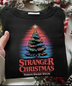 Stranger Christmas Things Sweatshirt, Hawkins 80s Retro Holiday