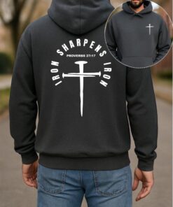 Christian Hoodie, Iron Sharpens Iron Shirt, Proverbs 27:17 Christian Sweatshirt, Faith Streetwear Gift