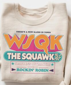 Vintage WSQK Radio Station Sweatshirt, Hawkins Indiana Shirt, 1983 Hawkins Graphic Crewneck, Sci-Fi Stranger Things Gift Unisex For Fan
