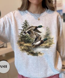 Vintage 90s Mallard Ducks Sweatshirt, Wildlife Pullover, Boho Cabincore Crewneck, Cozy Season Rustic Cabin T-Shirt, Retro Graphic Tshirt