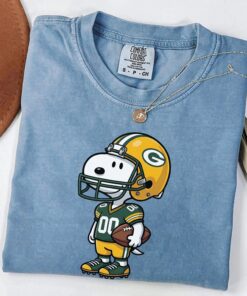 Green Bay Packers T-Shirt, NFL Helmet Snoopy Shirt, Cute Packers Tee, Game Day Cozy Top, Football Lover Gift, Packers Supporter Sweatshirt