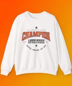 Lando Norris 2025 World Champion McLaren Sweatshirt, F1 Racing Graphic T-Shirt, Vintage Formula 1 Fan Apparel