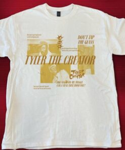 Tyler the Creator Inspired Indie Rap Graphic Tee, Gold Collage Shirt