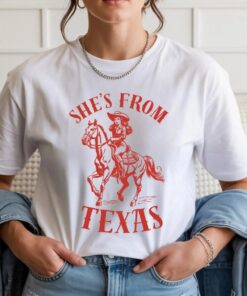 She's From Texas T-Shirt, Choosin' Texas Red Vintage Western Tee