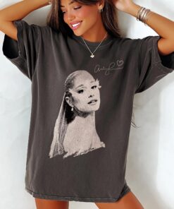 Ariana Grande Vintage Signature Shirt, Eternal Era Pop Portrait Graphic Tee, Retro Fan Merch Oversized Music Top