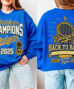 World Series Champions Dodgers Sweatshirt, Back to Back 2024 2025 Baseball Champion Crewneck, LA Championship Hoodie, Fan Gift Apparel