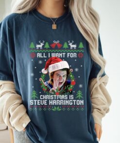 All I Want For Christmas Is Steve Harrington T-Shirt, Steve Harrington Vintage Bootleg Tee, ST Shirt, TV Series, Gift For Him Her Unisex