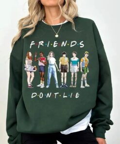 Friends Don't Lie T-Shirt, Hawkins Upside Down Vintage Running Up Shirt, 80s Cartoon Character Tee, Retro 80s Sci-Fi Christmas Things