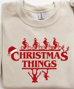 Christmas Things Shirt, Stranger Christmas Sweater, Merry Upside Down Xmas Tee, Series Hoodie, Funny Holiday Sweatshirt, Movie Merch