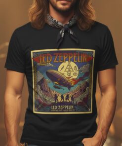 Led Zeppelin Airship Graphic Tee, Vintage Rock Band Album Art