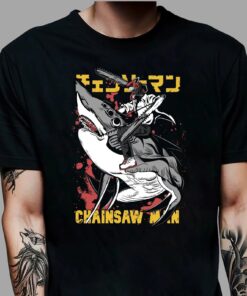 Denji Chainsaw Man Japanese Text T-Shirt, Manga Anime Tee