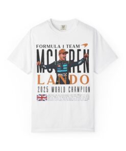 MCLAREN Lando Norris 2025 World Champion Racing Champion T-Shirt, FORMULA ONE Graphic Tee