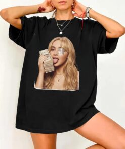 Sabrina Carpenter Shirt, Pop Star Money Aesthetic Graphic Tee, Y2K Glam Concert Style T-Shirt, Trendy Music Fan Gift