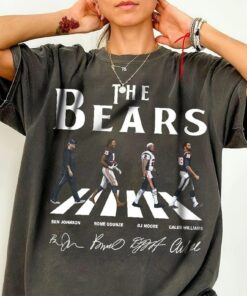 Chicago Abbey Road Signatures Football T-Shirt, Vintage Sport Shirt, Ben Johnson Caleb Williams Tee, Game Day Retro 90s Top