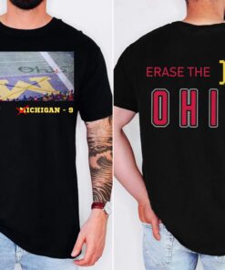Brutus Ohio State Snow Fan Football T-Shirt, Erase The M Ohio State Rivalry Front And Back Shirt, Funny Brutus vs Michigan Game Day Tee