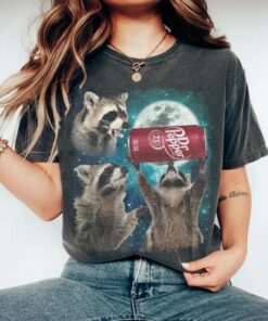 Funny Meme Three Raccoons Dr Pepper Vintage Shirt, Raccoon Moon Tee