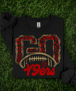 San Francisco Niners T-Shirt, Sweatshirt & Hoodie, Leopard Go Niners Women and Girls Apparel