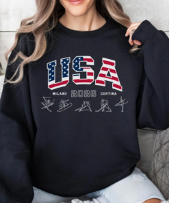 Milano Cortina 2026 Winter Games Sweatshirt, USA Team Sport, Gift for Sports Fan Figure Skating Patriotic, Gift Winter Sports Speed Skating Fan