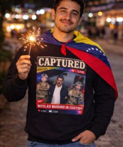 Venezuela Libre Sweatshirt | Captured Live Maduro Graphic Crewneck | Venezuelan Freedom Protest Hoodie | Unisex