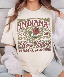 Indiana Rose Bowl Shirt, Vintage Floral Football Top, Pasadena California Graphic Tee, Hoosiers Football Fan Gift