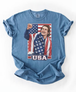 Jack Hughes Usa Gold Hockey T-Shirt, Patriotic Hockey Fan Tee, American Hockey Pride Gift
