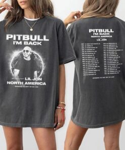 Pitbull 2sided Vintage Shirt, Pitbull I'm Back North America Tour 2026 2sided T-Shirt, Pitbull Merch, 90's Rapper Gift For Fan