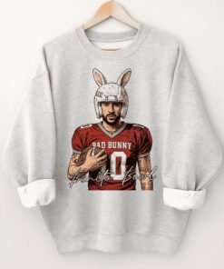 Bad Bunny Graphic Sweatshirt, Football Crewneck Shirt Sweater Hoodie, Football Fan Gift