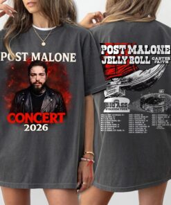 Post Malone Jelly Roll Big Ass Stadium Tour 2026 Tour Shirt, Posty Merch Sweatshirt, Posty Shirt, Country Music Tour, Comfort Color Shirt