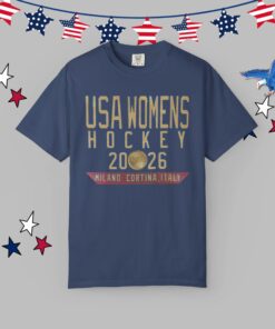 Vintage USA Womens Hockey 2026 T-Shirt, Retro Gold Medal