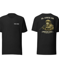 Pizza Cat The Deid T-Shirt, Al Udeid AB Qatar Military Humor Shirt, Pizza Cat USAF Tee, Veteran Style Top