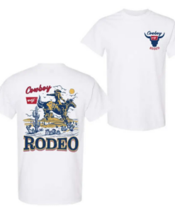 Cowboy Rodeo Vintage Graphic 2 Sided T-Shirt, Retro Cowboy Shirt