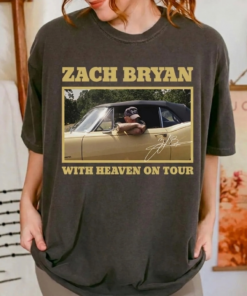 Zach Bryan With Heaven On Tour 2026 Shirt, Vintage Country Concert Tee, Soft Garment Dyed Music Fan Gift Western Tour Merch