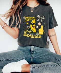 Let's Go Bananas Baseball Shirt, Funny Banana Baseball Fan T-Shirt, Funny Baseball Gift, Sports Team Mascot Tee