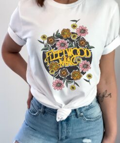 Fleetwood Mac Floral T-Shirt, Vintage 70s Boho Rock Band Top