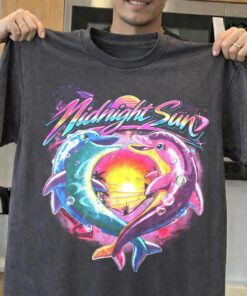 Vintage Zara Larsson Midnight Sun Dolphin Graphic T-Shirt, Retro Pop Concert Tee