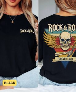 Rock & Roll Skull Wings T-Shirt, Forever Loud Graphic Tee