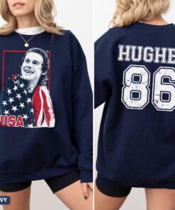 Jack Hughes Usa Gold Hockey shirt, 2 Sides Patriotic Hockey Fan Sweater, Hockey Inspired Graphic Hoodie, American Hockey Pride Gift